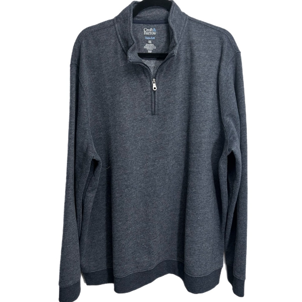 Croft & Barrow Extra Soft Men’s XXL Heathered Blue 1/4 Zip Pullover